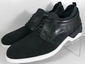 153305 SP50 ELKINS MEN'S SHOES SIZE 9 BLACK KNIT LACE UP JOHNSTON & MURPHY - Picture 1 of 6