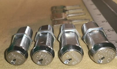 Medeco 2" long cam locks, qty. 4 with 4 keys, all keyed alike - for 1 price - Image 1 of 4