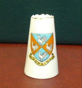 ARCADIAN - Crested China - CONICAL VASE - Crested for DORKING - Vgc - Bild 1 von 2