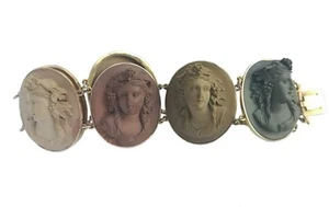 19. Jahrhundert Grand Tour goldenes Lavaarmband - Bild 1 von 4