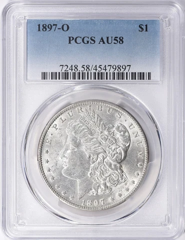 1897 O MORGAN SILVER DOLLAR * PCGS AU58 * PREMIUM QUALITY * KEY DATE Cover