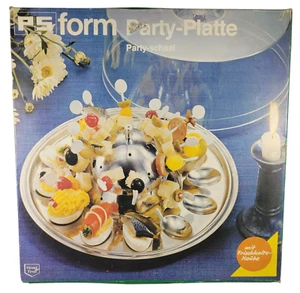 PS Form Party-Platte aus Edelstahl mit Haube & 50 Kunstoffspieße Partypilz - Bild 1 von 12