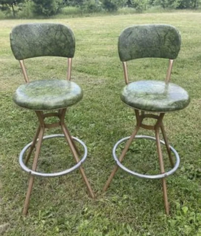 Vintage Cosco Mid Century Modern Swivel Bar Stool Chair, 34" High Beige 1950s Cover