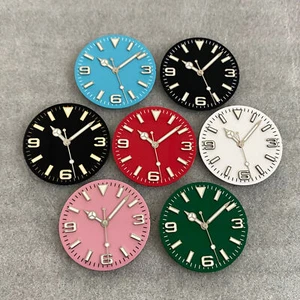 Quadrante orologio 28,5 mm + quadrante unghie verde ago luminoso 369 per NH35/NH36/4R/7S - Foto 1 di 19