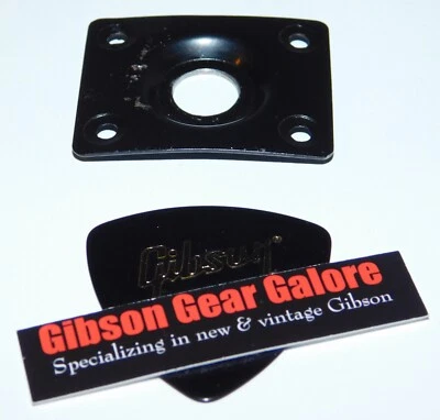 Guitar Jack Plate Metal Relic Black Rectangle Cord Output Parts Custom Project - Image 1 of 3