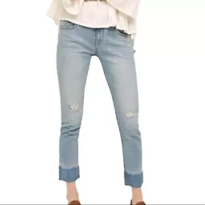 Anthropologie Pilcro and the Letterpress EM Distressed Jeans mit rohem Saum Größe 27P - Bild 1 von 7