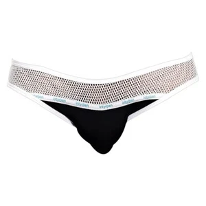 Mens Sexy 2 Tone Brief Underpants Micro Pouch Low Waist Mesh Bikini Underwear - Picture 1 of 3