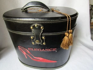 French Milled Soap Elegance Beauty Case Kunstleder Koffer schwarz bestickt - Bild 1 von 10