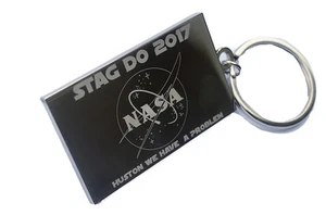 Logotipo de la NASA grabado + tu texto - Llavero personalizado de doble cara - Imagen 1 de 2