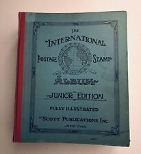 Vintage 1941 Scott International Junior Edition Postage Album~200+Old Stamps