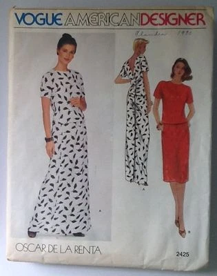 Vintage Vogue Pattern 2425 Vogue American Designer Oscar De La Renta Size 8 - Image 1 of 2