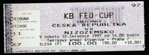 TICKET FedCup 1/2 Final Czech R.- Netherlands 1997 Oremans SchutzMcCarthy tennis - Picture 1 of 1