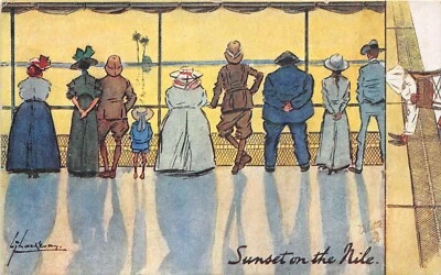 Postal Cómica Tema Egipto Atardecer En El Nilo - Lance Thackeray - Imagen 1 de 2