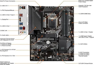 Gigabyte Z590 UD Motherboard Intel Z590 LGA 1200 DDR4 M.2 HDMI USB3.2 ATX Tested - Picture 1 of 4