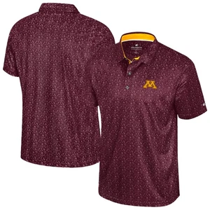 Men's Colosseum Maroon Minnesota Golden Gophers Football Print Polo - Picture 1 of 3