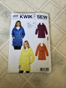 Kwik Sew 3622 Windbreaker Jacket w Hood Drawstring Sz XS S M L XL UNCUT - Picture 1 of 4