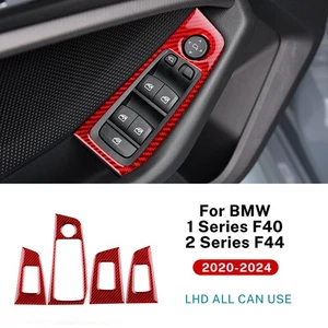 Fits BMW F40 F44 2020-2024 Red Carbon Fiber window Lift Panel Trim Sticker Set - Picture 1 of 9
