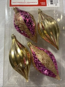 Holiday Time 4 Shatterproof Ornaments - Picture 1 of 14