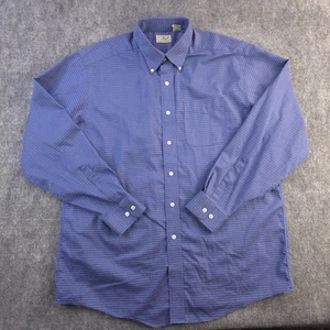 LL Bean Shirt Large Blue Check Long Sleeve Button Down Pocket Cotton - Picture 1 of 9