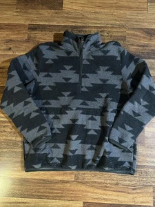 The North Face Mens XL Gray & Black Aztec 1/4 Zip Fleece Pullover Sweater - Picture 1 of 11