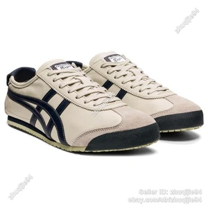 Classic MEXICO 66 Unisex Running Shoes 1183C102.200 Birch/navy Onitsuka Tiger - Picture 1 of 11