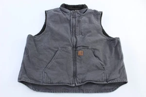 Carhartt Logo Patch Grey Sherpa Lined Full Zip Vest - Bild 1 von 3