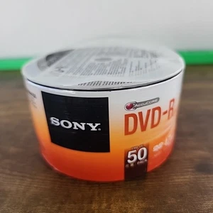 50 SONY Blank 16X DVD-R DVDR Logo Branded 4.7GB Media Disc 50pk - Picture 1 of 3