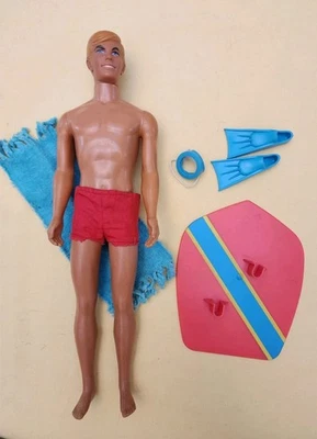  Vintage Barbie Malibu Ken Doll In Suit With Surfing Accessories - Image 1 of 4