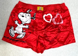 Ropa interior boxer Peanuts Snoopy I Think I'm In Love para hombre XXL 44-46 de colección años 90 - Imagen 1 de 3