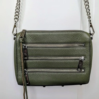 Rebecca Minkoff Grained Leather Triple Zip Chain Detachable Strap Crossbody Bag  - Image 1 of 4