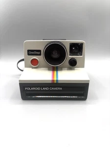 VTG Polaroid One Step Land Camera White Rainbow Stripe Powers ON Untested - Bild 1 von 7