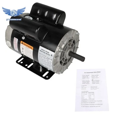 3HP SPL 1Phase Air Compressor Electric Motor 3450RPM 56Frame 115/230v 5/8"Shaft - Image 1 of 4