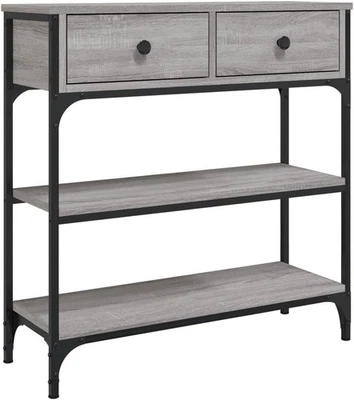 Industrial Console Table with Adjustable Feet & Storage Shelves 75H - Image 1 of 4