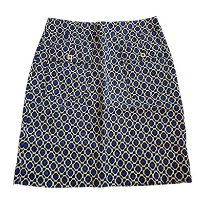Harolds Womens Straight Skirt Size 4 Blue Geometric Hippie Career Pocket Texture - Image 1 of 4