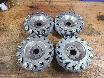 Complete set of 6" AndyMark Mecanum Wheels (left and right) New Old Stock - Image 1 of 4