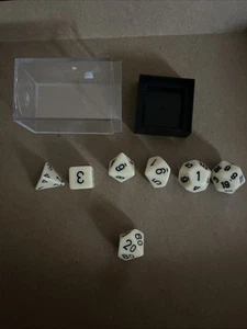 7-Piece Polyhedral Dice Set D4-D20 DND Bone/Black(color) - Picture 1 of 2
