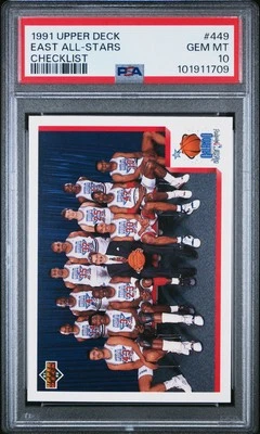 1991 UD CHECKLIST #449 EAST ALL-STARS PSA 10 - Image 1 of 2