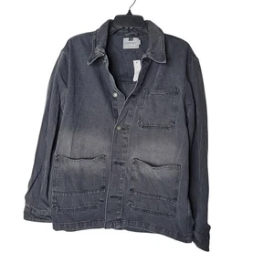 Topman Chaqueta Vaquera Desteñida Negra Tareas Talla XL NUEVA 3 Bolsillos Botones - Imagen 1 de 7