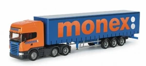 HERPA, SCANIA R Topline 6x2 con rimorchio MONEX a 3 assi, 1/87,  HER153140 - Foto 1 di 1