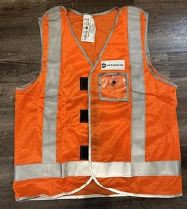 MTA Long Island Railroad Safety Vest Uniform Neon Orange Size L - Picture 1 of 6