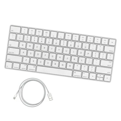 TECLADO APPLE MAGIC, PLATEADO/BLANCO + CABLE LIGHTNING - A1644 MLA22LL/A Foto 1 de 4
