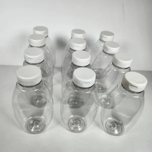 12 Pack Oval Clear Plastic Soap Dispenser Squeese Bottles w/ Caps. - Picture 1 of 5