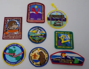 Lot of 8 Denver Area Council Patches Boy Scout BSA Peaceful Valley Vintage - Picture 1 of 18