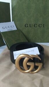 Gucci Wide Leather Belt with Double G Buckle - Belt size 100cm-40in - 3.8cm W