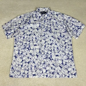 Polo Ralph Lauren Hemd Herren Blau Caldwell Leinen Hawaii Blumen Schlaufenkragen - Bild 1 von 14