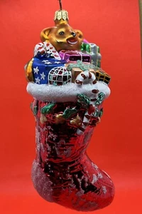 Christopher Radko 1998 "Stocking's Full" Ornament | 98-159-0 - Bild 1 von 5