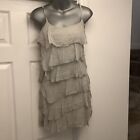 Sundress Chiffon Size M/L Tiered Silver/Grey Floaty Top Shop Casual Dress