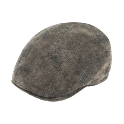FIEBIG SINCE 1903 fiebig ® LEDER FLATCAP KAPPE MÜTZE SCHIRMMÜTZE SCHIEBERMÜTZE KILIAN DUNKELBRAUN