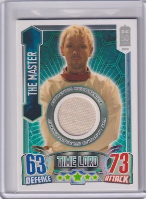 DR DOCTOR WHO TOPPS ALIEN ATTAX 50TH ANNIVERSARY THE MASTER COSTUME RELIC CARD - Image 1 of 2