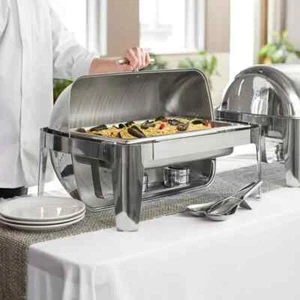 Roll Top SUPREME Full Size 8 Qt. Stainless Steel Buffet Chafer Chafing Dish Set - Picture 1 of 4